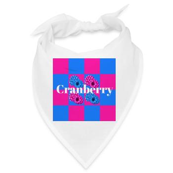 Lebendige Beerenmuster auf Farbblock-Hintergrund - Bandana - Weiß - Vorne