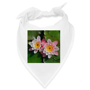 Seerosen Blüten im Wasser - Bandana - Weiß - Vorne