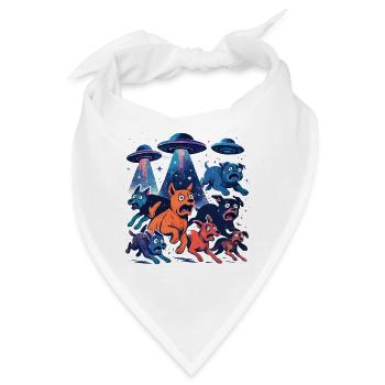 Alien Ufos Ufo Galaktische Hunde beamen Geschenk - Bandana - Weiß - Vorne