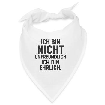 Unfreundlich Ehrlich - Dunkel - Bandana - Weiß - Vorne