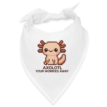 Pixelart Axolotl mit Witztext - Bandana - Weiß - Vorne
