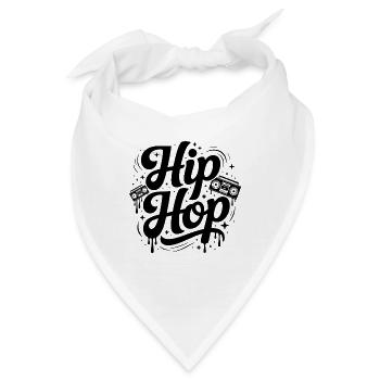 Hip Hop - Coole Musik Logo - Bandana - Weiß - Vorne