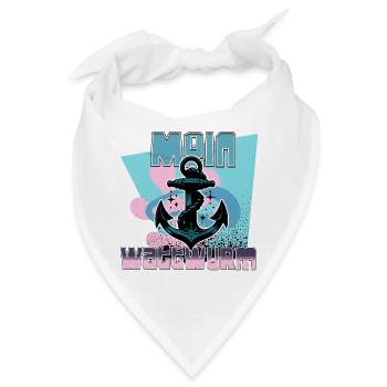 Maritime Anker mit Tau Design - Bandana - Weiß - Vorne