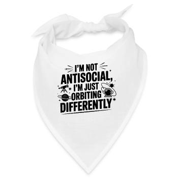 Nicht asozial, nur anders umkreisend - Bandana - Weiß - Vorne