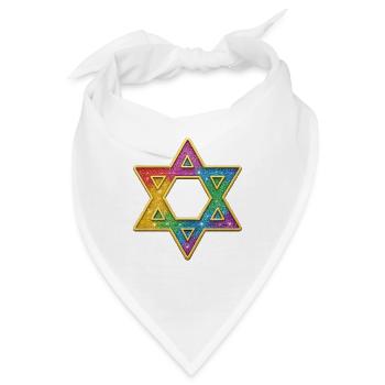 Regenbogen Stern Dekor - Bandana - Weiß - Vorne