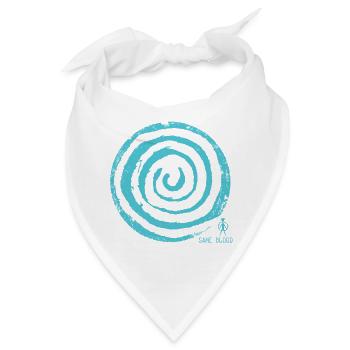 Abstrakte Spirale in Blau - Bandana - Weiß - Vorne