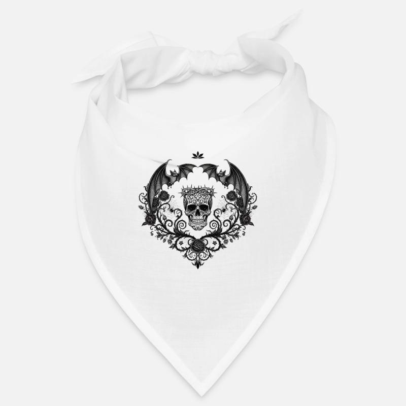 Dark Gothic skull with bats Bandana
