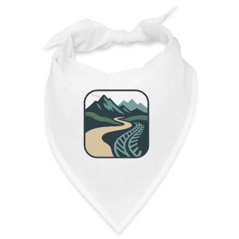 Bergpfad mit Schienen- und Wegdesign - Bandana - Weiß - Vorne