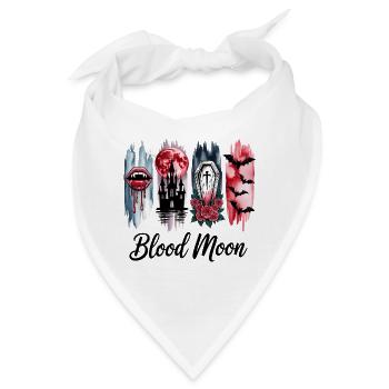 Blutmond 4 ScheibenGothic Halloween Motiv - Bandana - Weiß - Vorne