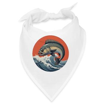 Fisch Logo Wasser im Sturm - Bandana - Weiß - Vorne