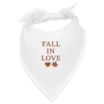 Herbstliebe Schriftzug mit Ahornblatt - Bandana - Weiß - Vorne
