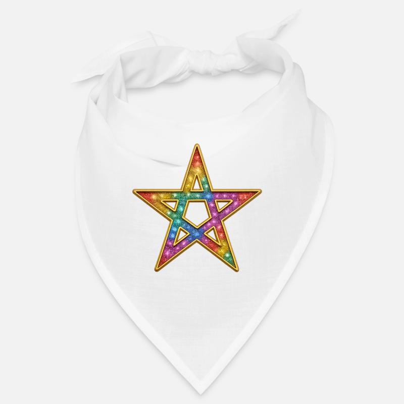 Pentagramm | Leuchtender Regenbogen-Stern Bandana