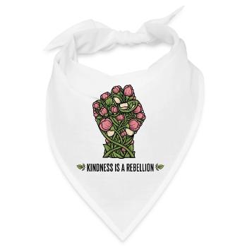 Freundlichkeit ist ein Rebellion Blumenfaust-Design - Bandana - Weiß - Vorne