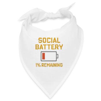 Social Battery 1% - Bandana - Weiß - Vorne