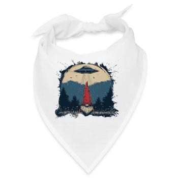 Gartenzwerg und UFO - Bandana - Weiß - Vorne