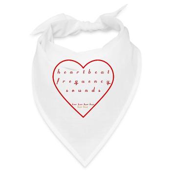 Herzschlag Schallwelle Illustration - Bandana - Weiß - Vorne