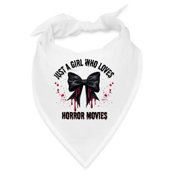 Nur Mädchen, das Horrorfilme liebt süße blutige Schleife - Bandana - Weiß - Vorne