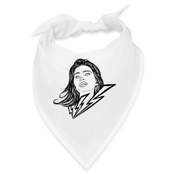 Woman Lightning Potrait - Bandana - Weiß - Vorne