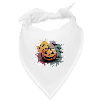 Halloween Kürbislaterne mit Gesichtsdesign - Bandana - Weiß - Vorne