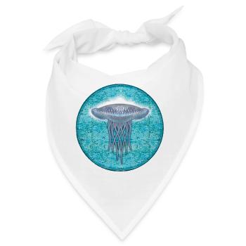 Unterwasser-Jellyfish Illustration - Bandana - Weiß - Vorne