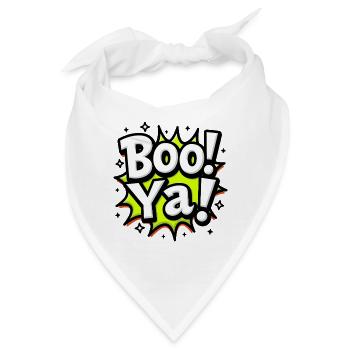 BOO YA! - Lustiger Halloween Comic Spruch - Bandana - Weiß - Vorne