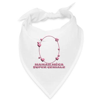 Maman Méga Super Géniale – Herzrahmen - Bandana - Weiß - Vorne