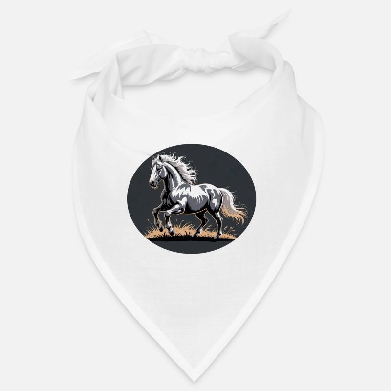 Elégant Silver Trotting Tinker Stallion - Bandana - blanc