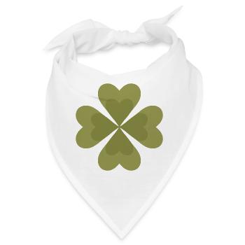 Vierblättriges Kleeblatt-Musterdesign - Bandana - Weiß - Vorne