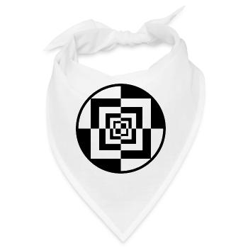 Hypnotischer Schachbrett-Tunnel - Bandana - Weiß - Vorne