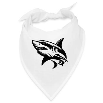 Großer Hochsee Hai Tattoo Taucher Design - Bandana - Weiß - Vorne