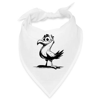 Comedy Vogel Lachgarantie mit Schnabel - Bandana - Weiß - Vorne