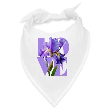 Elegantes lila Iris-Blumendesign - Bandana - Weiß - Vorne