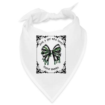 Schwarz-weiße Gothic-gestreifte Schleife in einem Tarotrahmen - Bandana - Weiß - Vorne