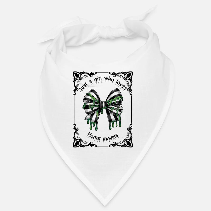 Black and white goth striped bow in a tarot frame Bandana