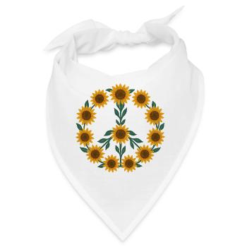 Sonnenblumen-Friedenssymbol-Design - Bandana - Weiß - Vorne