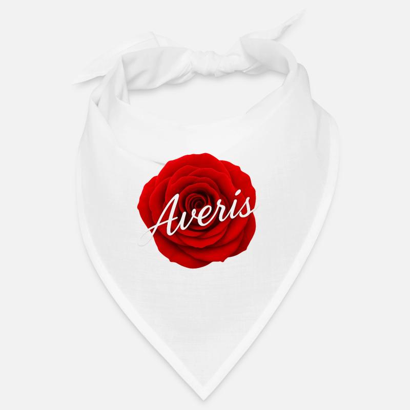 Rote Rose mit Avenir-Textdesign Bandana