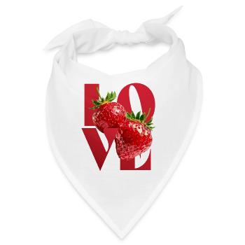 Erdbeere Liebe Illustration - Bandana - Weiß - Vorne