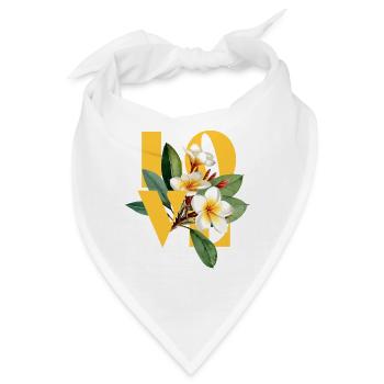 Tropisches florales Frangipani Love Design - Bandana - Weiß - Vorne