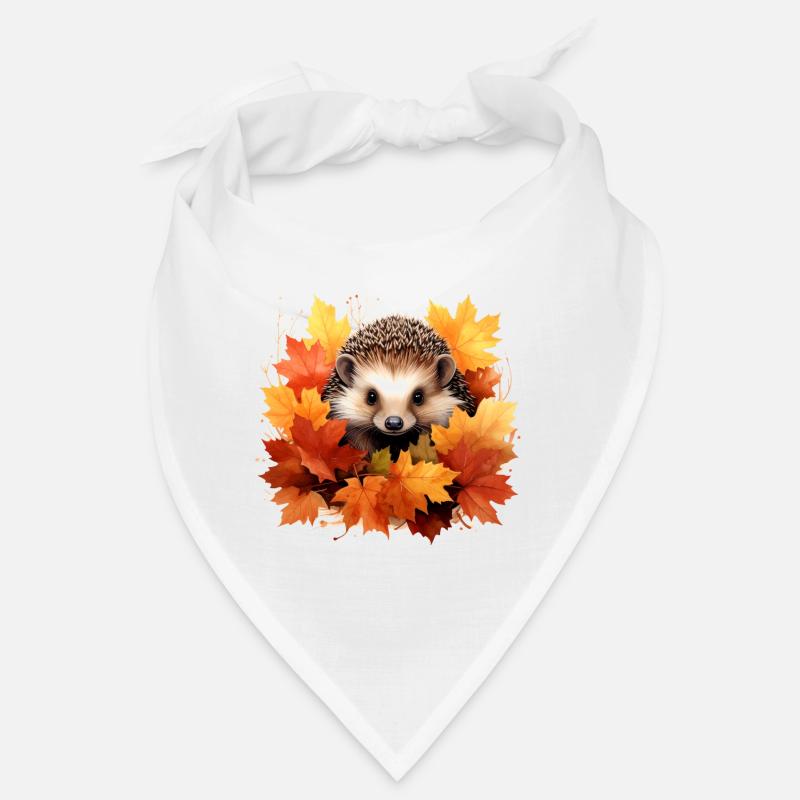 Hérisson d'automne dans les feuilles Bandana