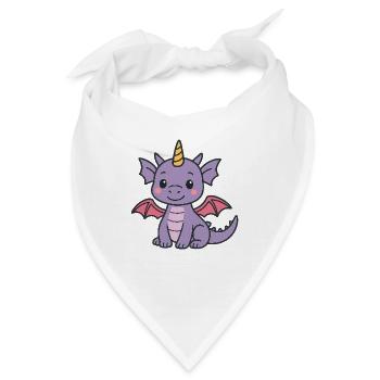 Niedlicher Drachen-Charme in Pastellfarben - Bandana - Weiß - Vorne