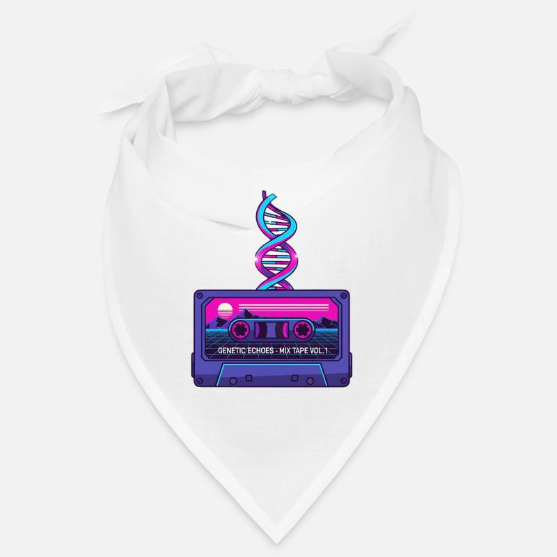 Neon Retro Kassette DNA Kunst Bandana