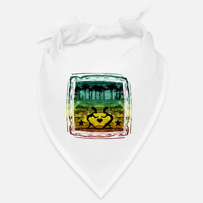 Cœur dans la forêt aux couleurs reggae Bandana