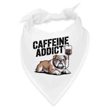Koffeinsüchtige Bulldogge - Bandana - Weiß - Vorne