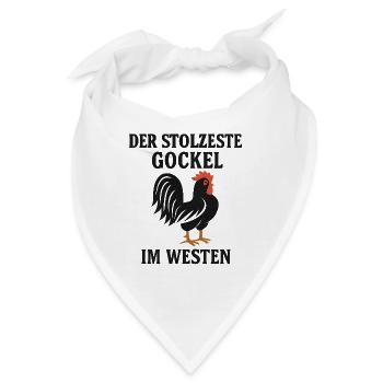 Der stolzeste Gockel im Westen – Fun Shirt - Bandana - Weiß - Vorne