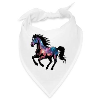 Galaxie-Pferd - Bandana - Weiß - Vorne