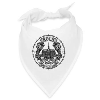 Köln Tattoo Design mit Dom und Löwen - Bandana - Weiß - Vorne