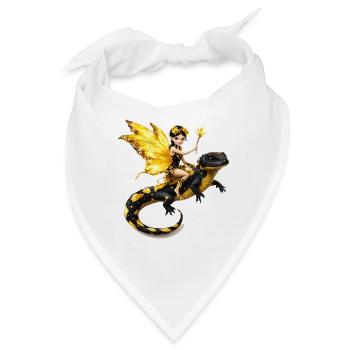 Feenhafte Waldschnucke mit Flügeln auf Drachen - Bandana - Weiß - Vorne