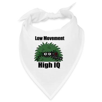 Low Movement – High IQ Gamer Design - Bandana - Weiß - Vorne