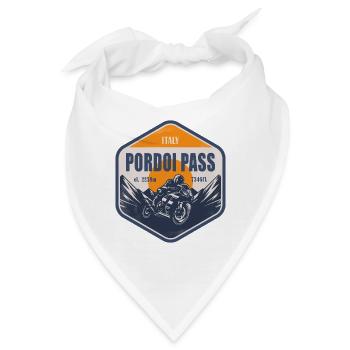 Pordoijoch Italien Dolomiten Motorradroute - Bandana - Weiß - Vorne