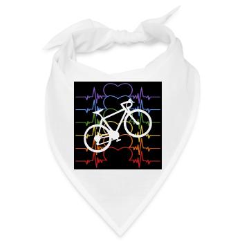 HERZSCHLAG RADFAHRER FAHRRAD REGENBOGENFARBEN - Bandana - Weiß - Vorne